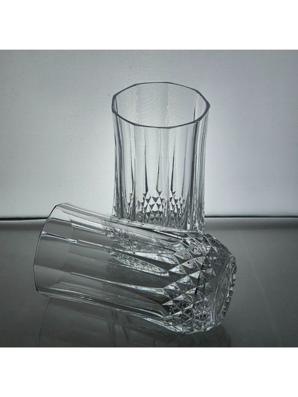 2 Cristal d'Arques Longchamp Tumbler 5.25" Ice tea glasses vtg fine cut crystal - Picture 6 of 9